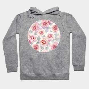 Mauve and Cream Painted Roses Hoodie